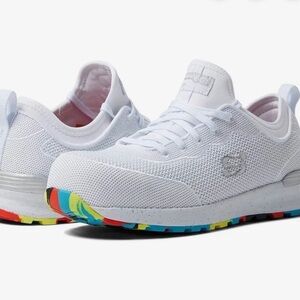 NWT Skechers Work Bulklin Balran Comp Toe Women’s Work Shoes White Size 9.5